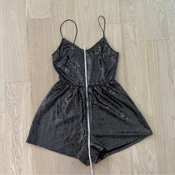 Divided Silver Sequin Black Romper - XS - Picture 8 of 10